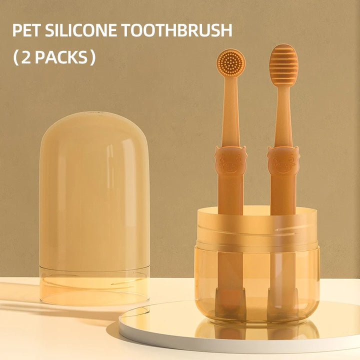 Small Silicone Toothbrush Set for Dogs and Cats