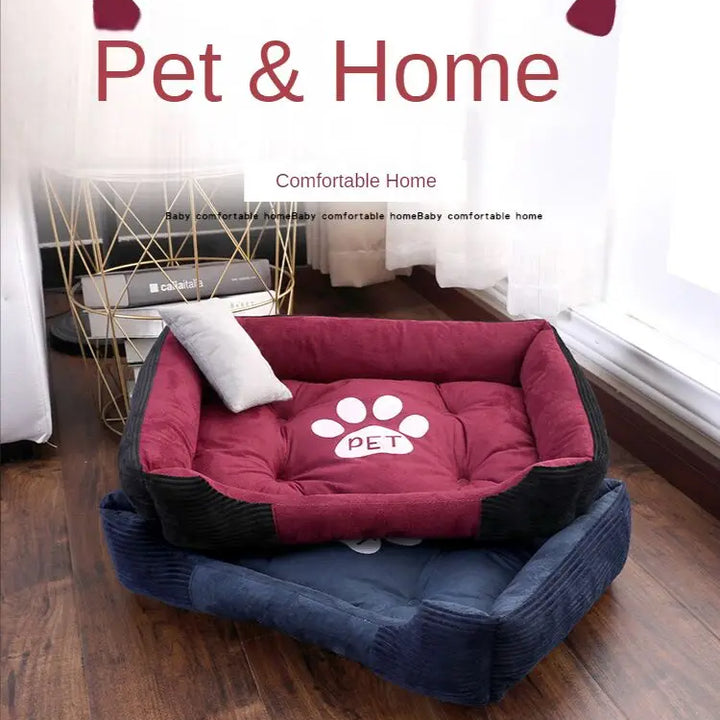 Bed for Dog Cat Pet Square Plush Kennel Medium Small Dog Sofa Bed Cushion Pet Calming Dog Bed House Pet Supplies Accessories