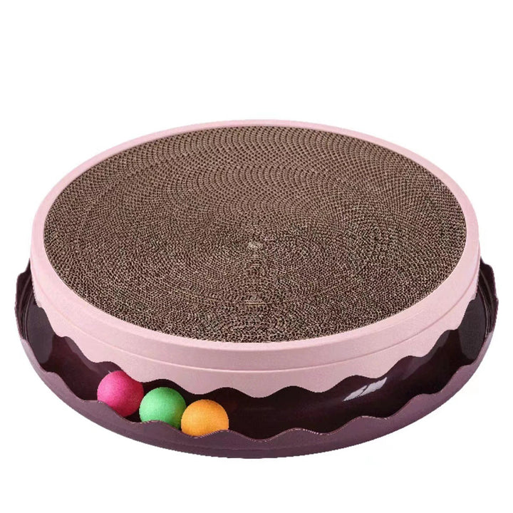 1Pc Rotatable Cat Scratching Board With Toy Ball Replaceable Corrugated Paper Plastic Indoor Kitten Puppy Durable Scratcher Toy