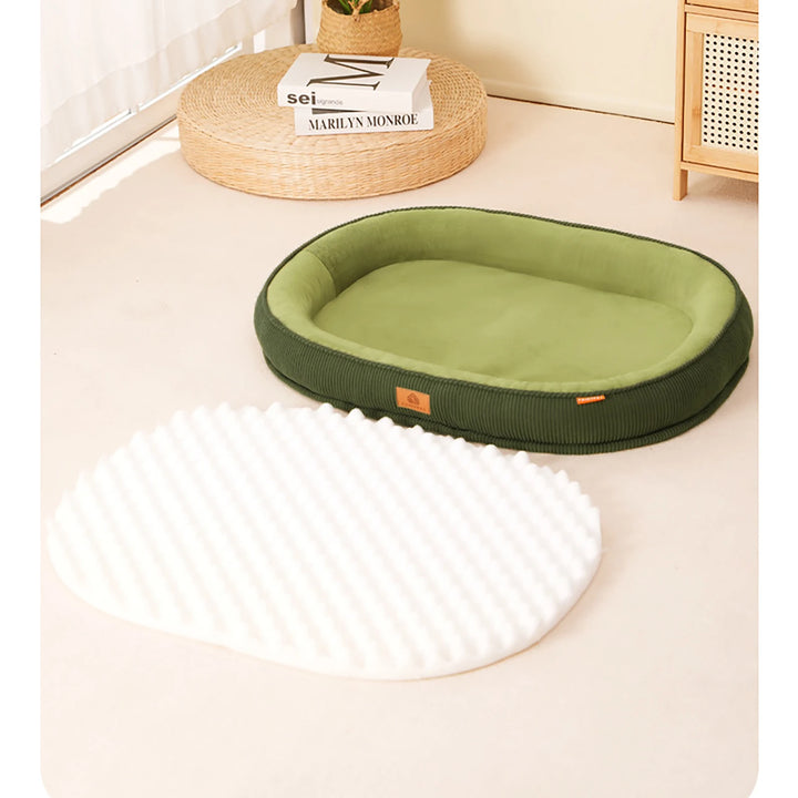 Corduroy Dog Bed – Removable Winter Warming Pad