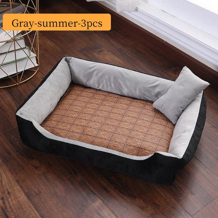 Bed for Dog Cat Pet Square Plush Kennel Medium Small Dog Sofa Bed Cushion Pet Calming Dog Bed House Pet Supplies Accessories