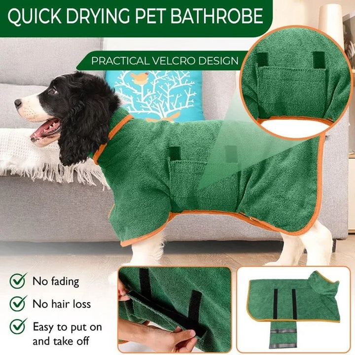 Dog Bath Towel – Adjustable Microfiber Drying Coat