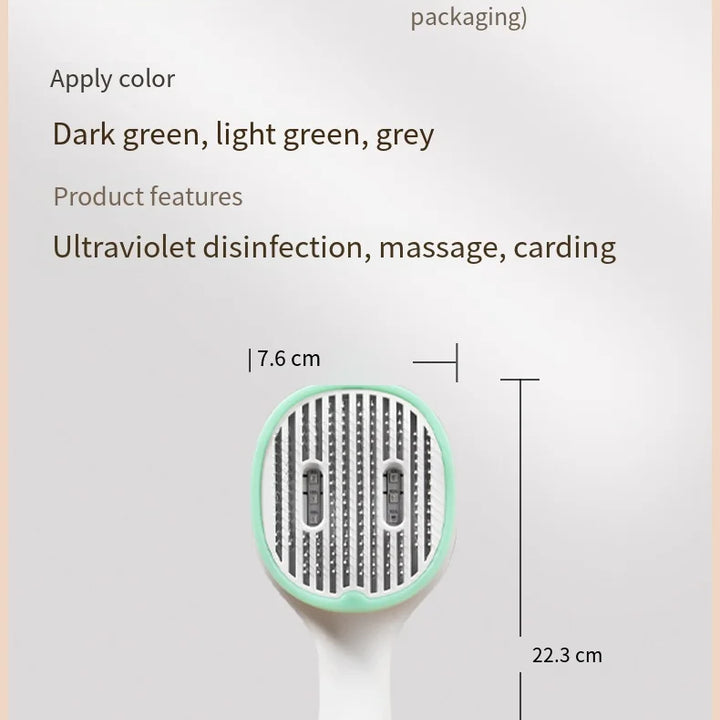 Pet Rounded Comb with UV Sterilization – USB Charging