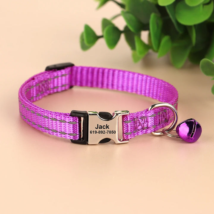 Personalized cat collar for puppies, adjustable