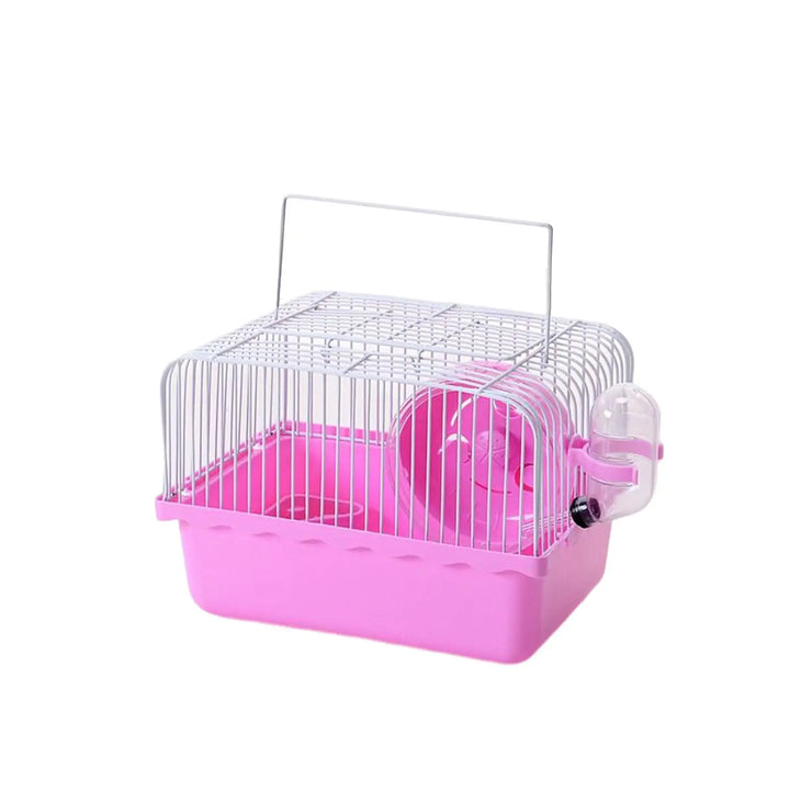 Hamster Cage Small Water Bottle Feeding Box Portable Carrier Carry Case for Pet Supplies