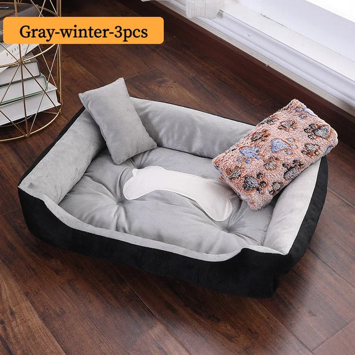 Bed for Dog Cat Pet Square Plush Kennel Medium Small Dog Sofa Bed Cushion Pet Calming Dog Bed House Pet Supplies Accessories