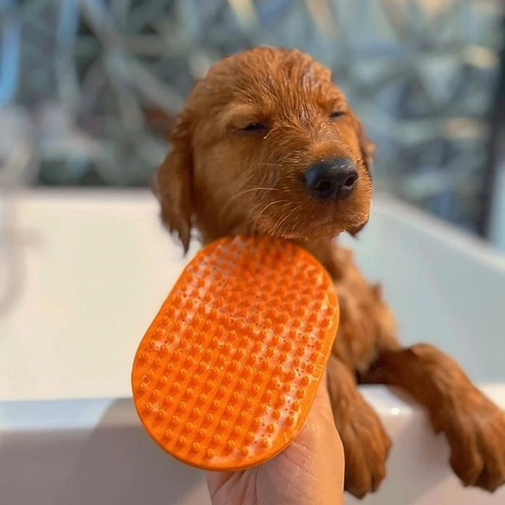 Dog Bath Brush – Curry Rubber Comb for Grooming