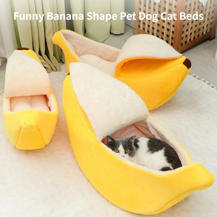 Banana Cat Bed Funny House Cute Cozy