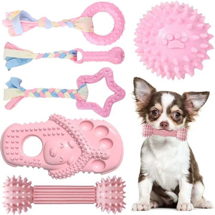 Pink Rubber Bone - Durable and Fun Chew Toy