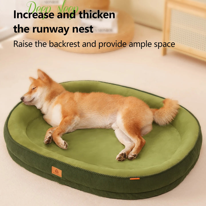 Corduroy Dog Bed – Removable Winter Warming Pad