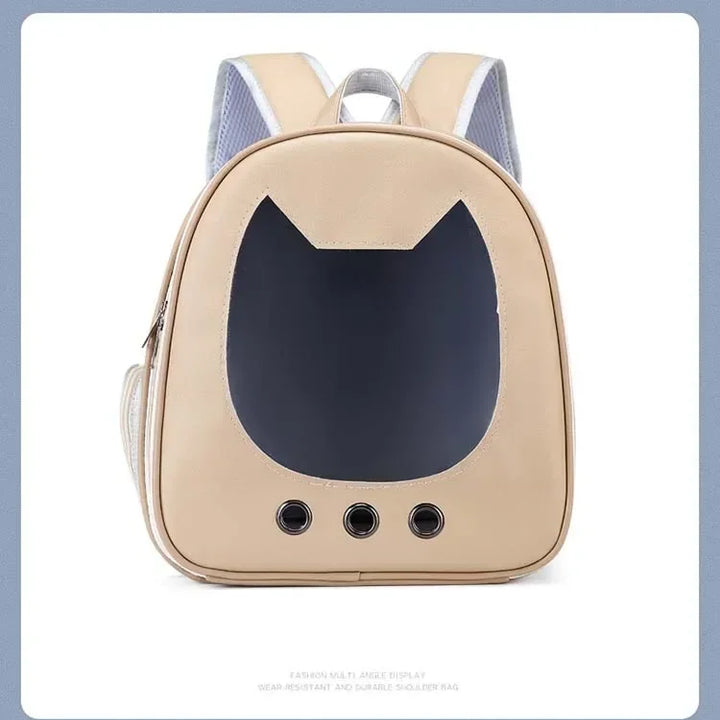 Pet Supplies Cat Carrier Bag PU Travel Backpack