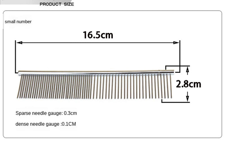 Pet Detangling Comb - Stainless Steel Grooming Tool