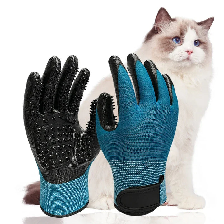 A pair of grooming gloves – massage brush