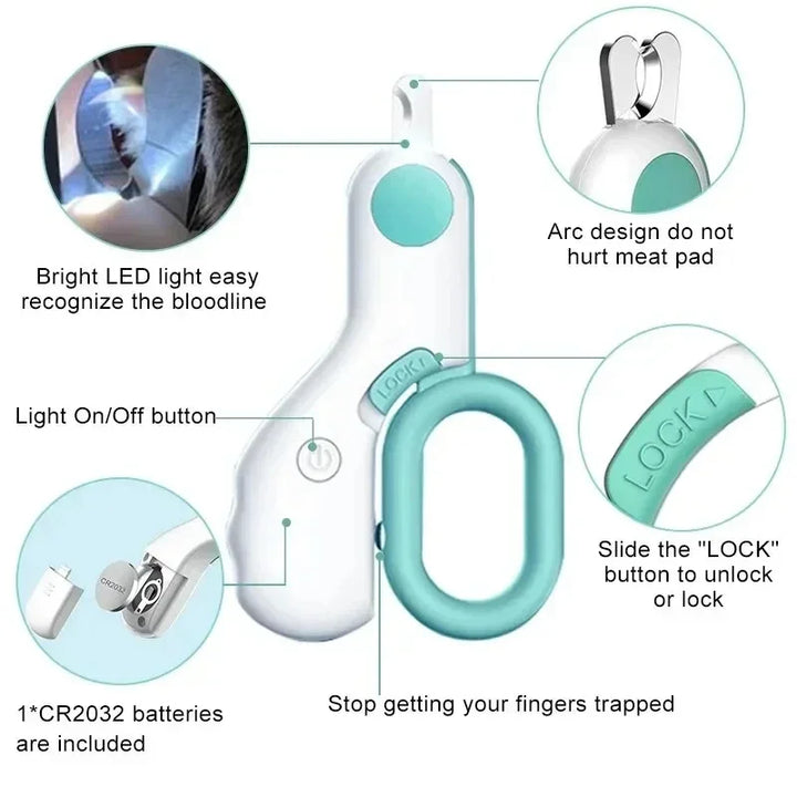 Cat Nail Clippers with LED Light – Cat Nail Trimmer