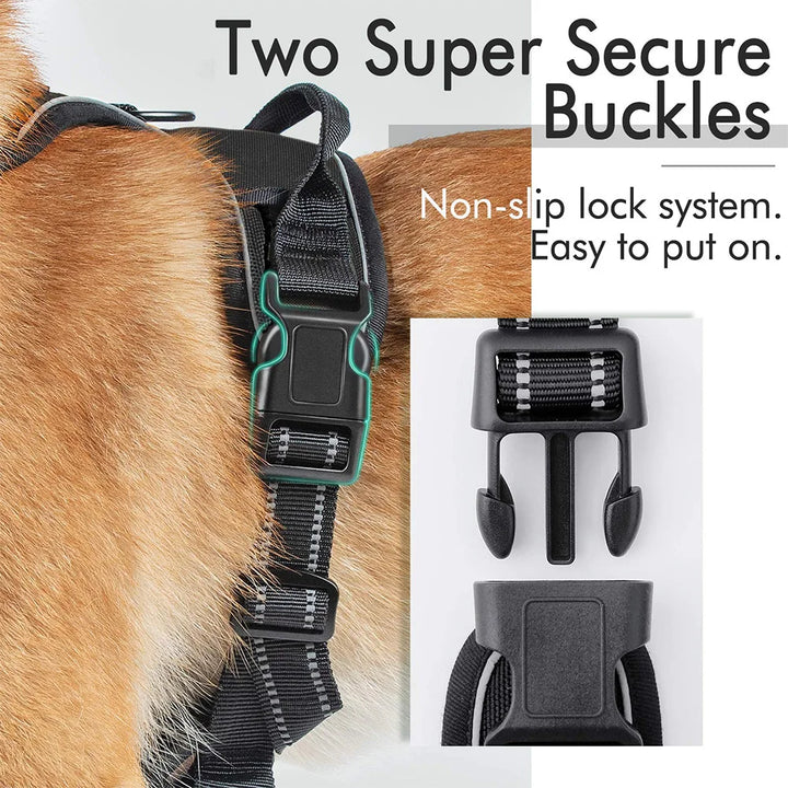 Dog Harness No-Pull Service Vest with Reflective Adjustable Soft Padded Comfortable for Outdoor Easy Walking No Choke for Pets