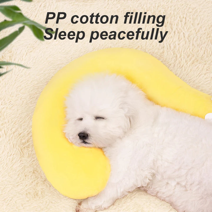 1 Pc Pet Little Pillow U-Shaped Neck Protector Deep Sleep for Puppy Kitten Pillow Dog Cat Headrest Sleeping Pillow Pet Supplies