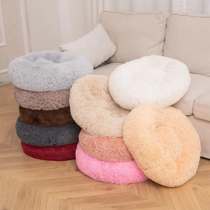 🐾 Round Plush Dog and Cat Bed – Donut Mat