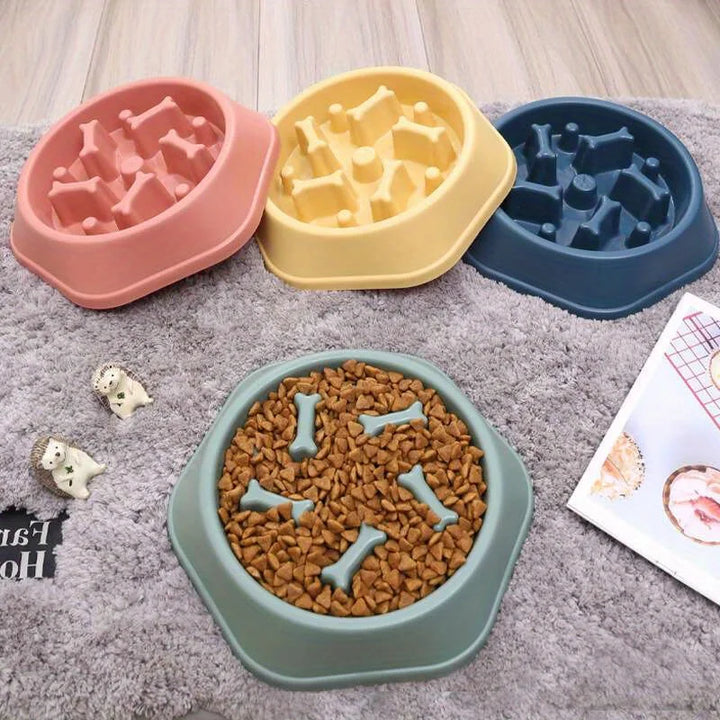 Pet Slow Food Bowl Anti-choking Feeder PP Plastic Dish Bowl Home Dog Eating Plate Anti-gulping Feeding Supplies