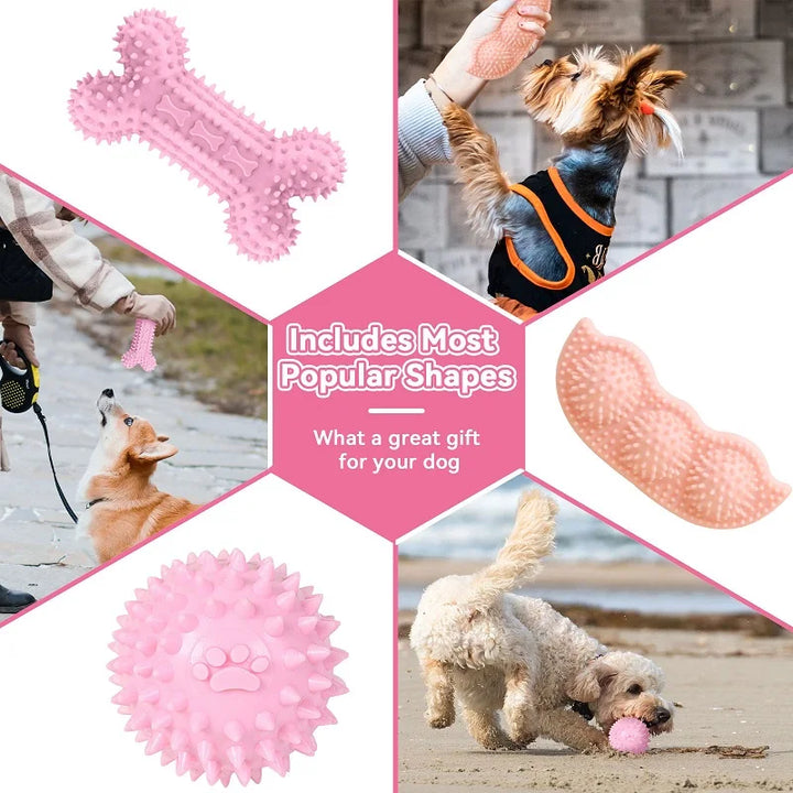 Pink Rubber Bone - Durable and Fun Chew Toy