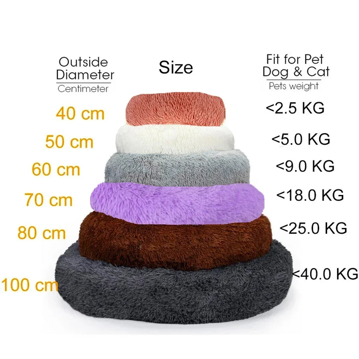 🐾 Round Plush Dog and Cat Bed – Donut Mat