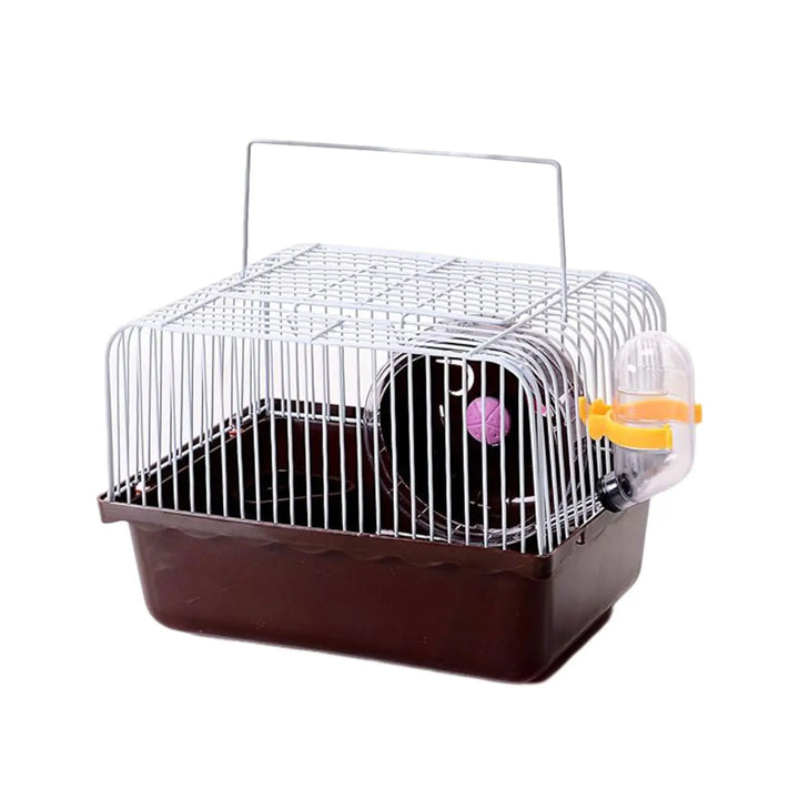 Hamster Cage Small Water Bottle Feeding Box Portable Carrier Carry Case for Pet Supplies