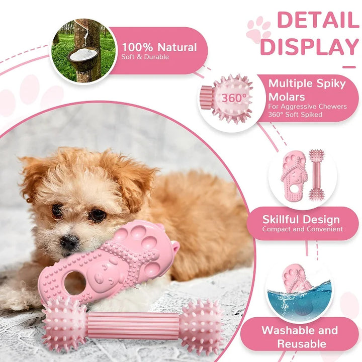 Pink Rubber Bone - Durable and Fun Chew Toy