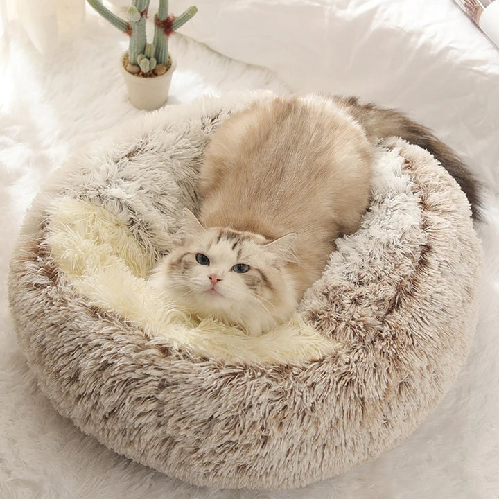 Soft Plush Cat Bed - Cozy Sleeping Nest for Cats and Kittens