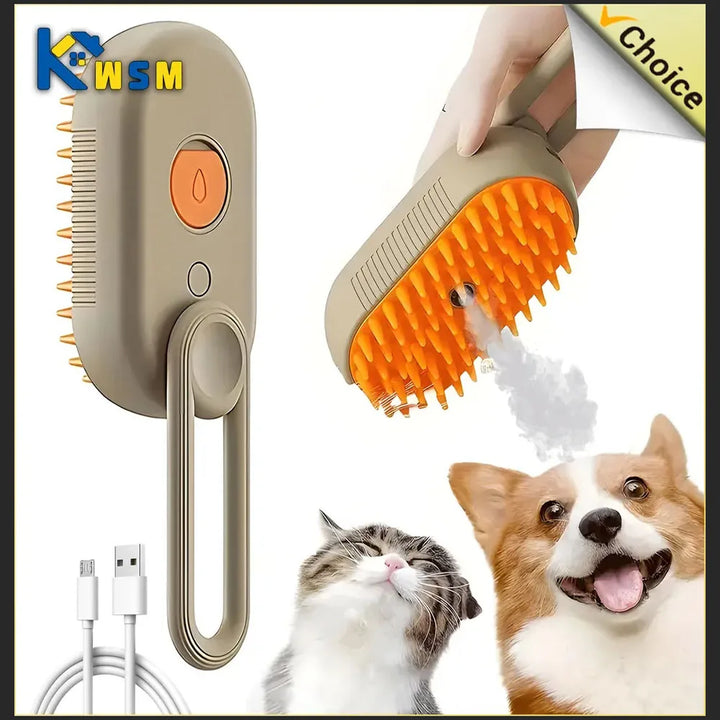 Portable Cat Brush, Steam Spray, Cat Hair Brush