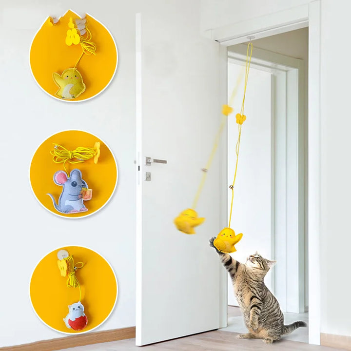 Interactive Cat Toy Hanging Simulation Cat Toy Funny Self-hey Interactive Toy for Kitten Playing Teaser Wand Toy Cat Supplies