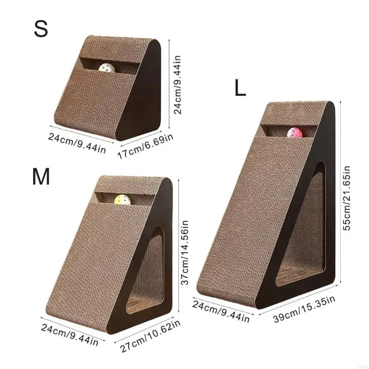 2025 New Cardboard Cats Scratching Board Toy With Rotating Teaser Ball Toy For Indoor Boredom Cats Engagement Furniture