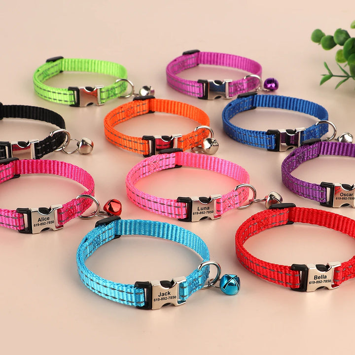 Personalized cat collar for puppies, adjustable