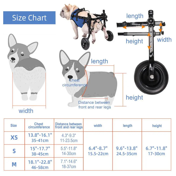 Wheelchair for small dogs Adjustable dog wheelchairs