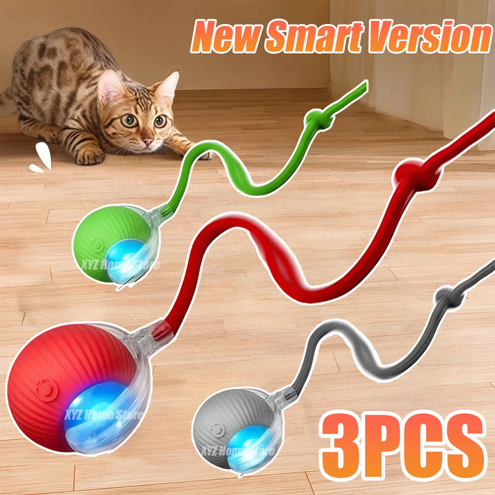 Interactive Cat Toy Ball with Fake Tail - Electric Toy