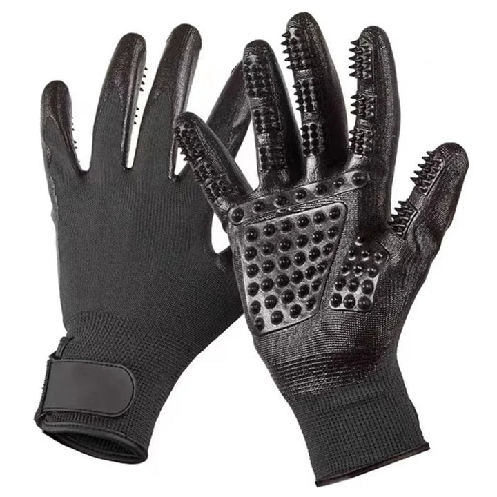 A pair of grooming gloves – massage brush