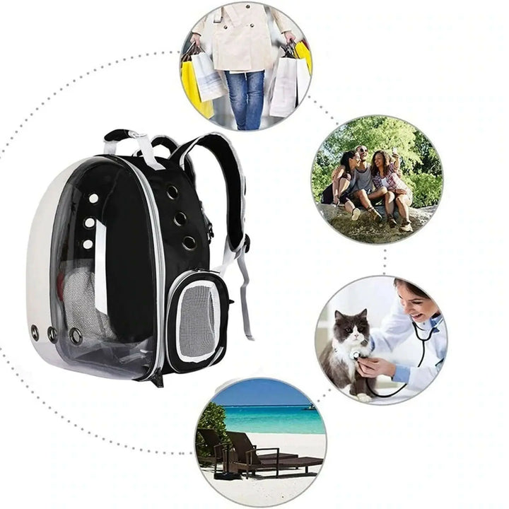 Portable Clear Cat Backpack – Stylish Travel Carrier