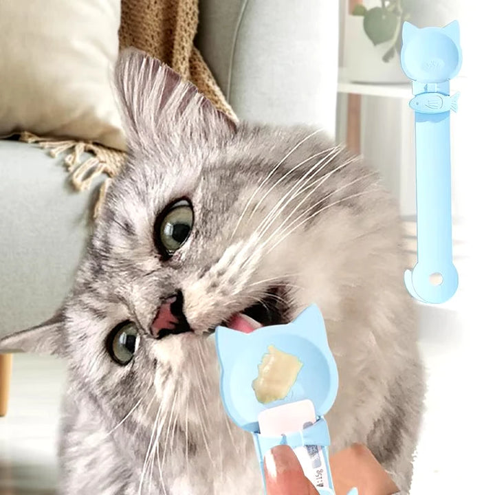 Cat Feeder Convenient Cat Treat Strip Squeeze Spoon Pet Liquid Snacks Food Squeezer without Residue Cat Feeding Supplies