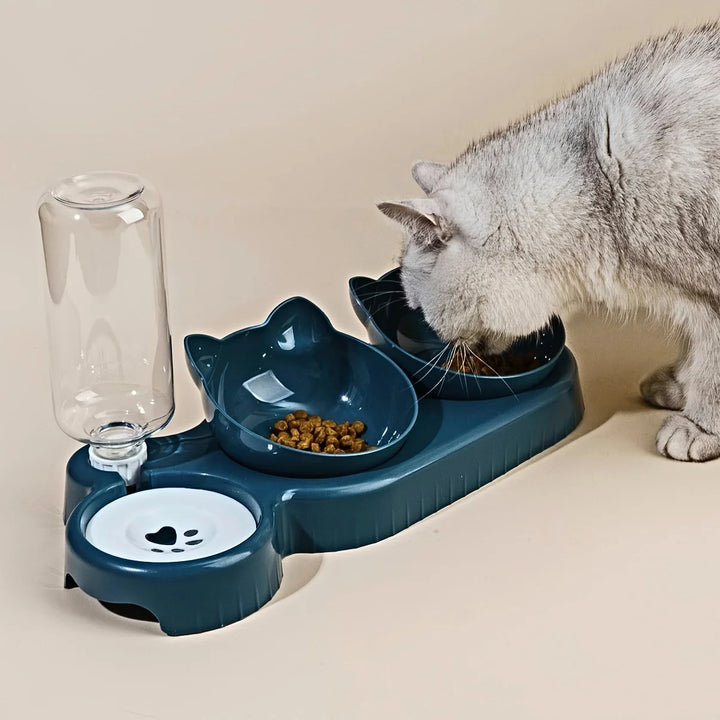 Pet Bowls with Water Feeder, 3 in 1 Ear Designer