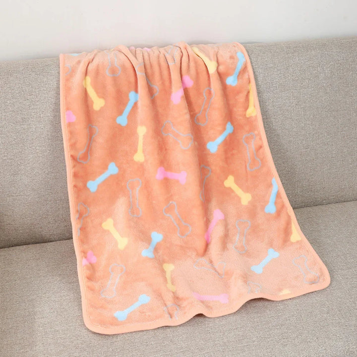 Soft Paw Print Fleece Blanket for Pets - Cozy and Warm