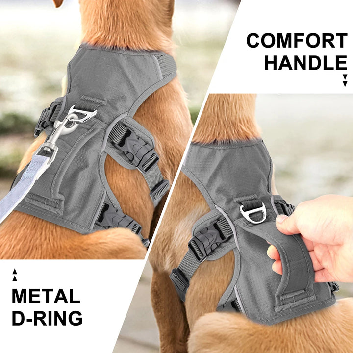 No Pull Small Medium Large Big Dog Harness Vest Nylon Adjustable Reflective Waterproof Pet Walking Training Harness With Handle