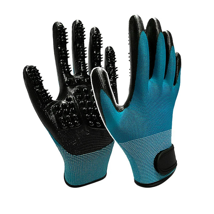 A pair of grooming gloves – massage brush