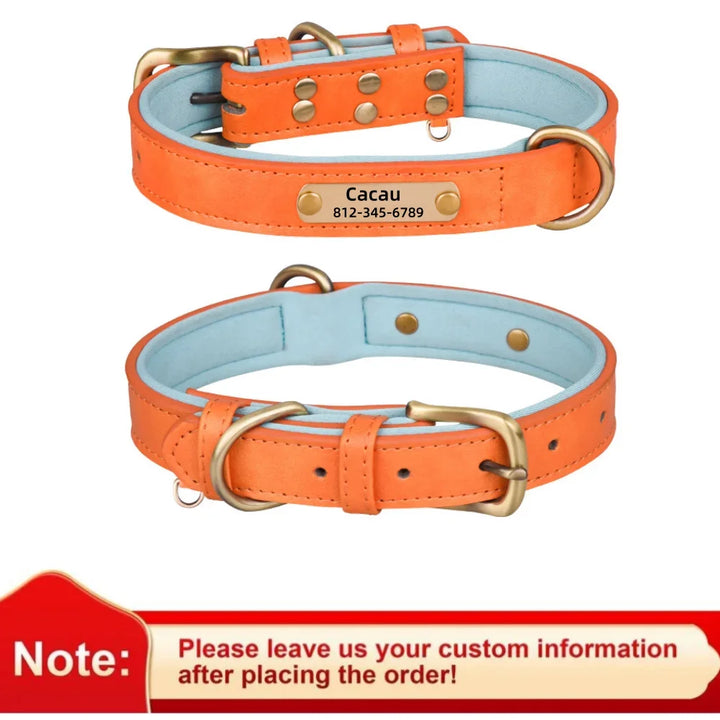 Custom Leather Dog Collar, Soft Leather Dog Collar