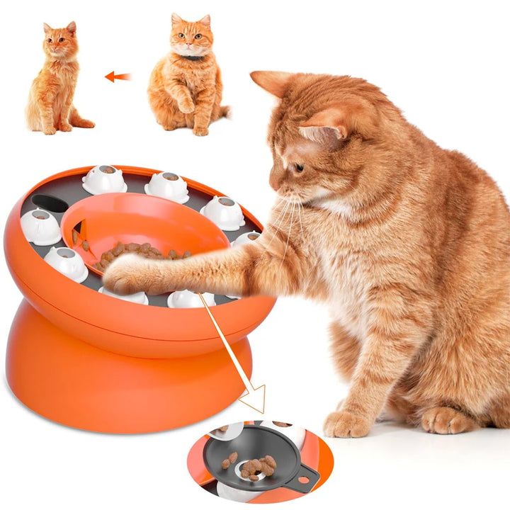 Slow Feeder Bowl for Cat Puzzle Toys - Tilted Design