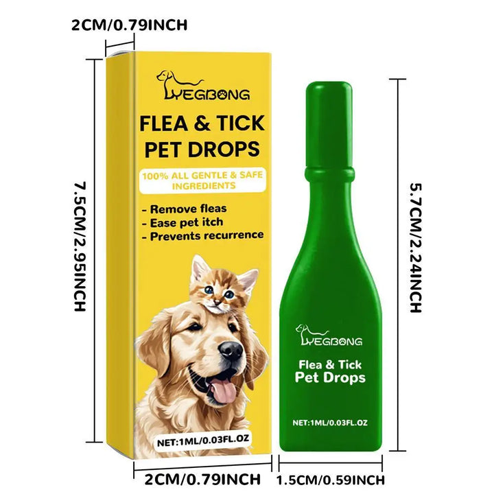 Anti-flea and tick treatment drops for dogs and cats