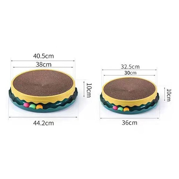 1Pc Rotatable Cat Scratching Board With Toy Ball Replaceable Corrugated Paper Plastic Indoor Kitten Puppy Durable Scratcher Toy