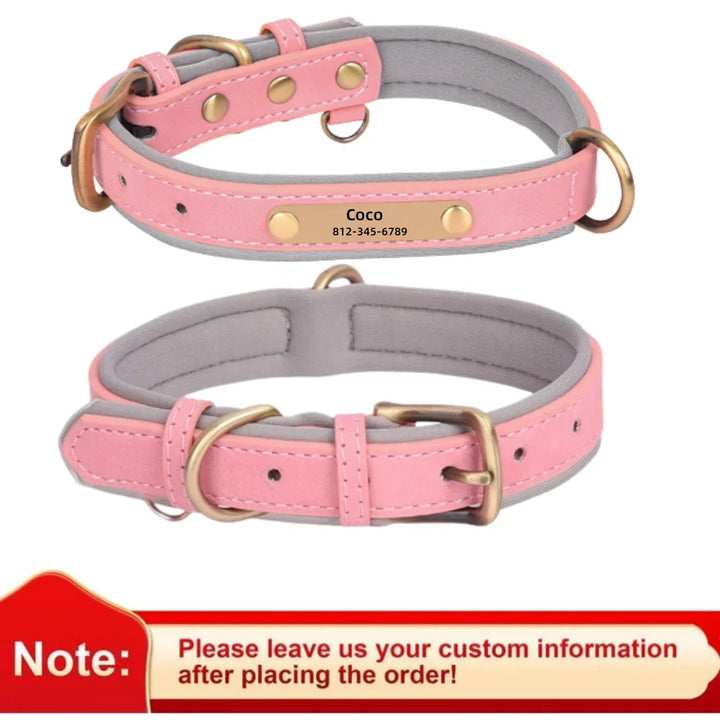 Custom Leather Dog Collar, Soft Leather Dog Collar