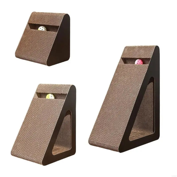 2025 New Cardboard Cats Scratching Board Toy With Rotating Teaser Ball Toy For Indoor Boredom Cats Engagement Furniture