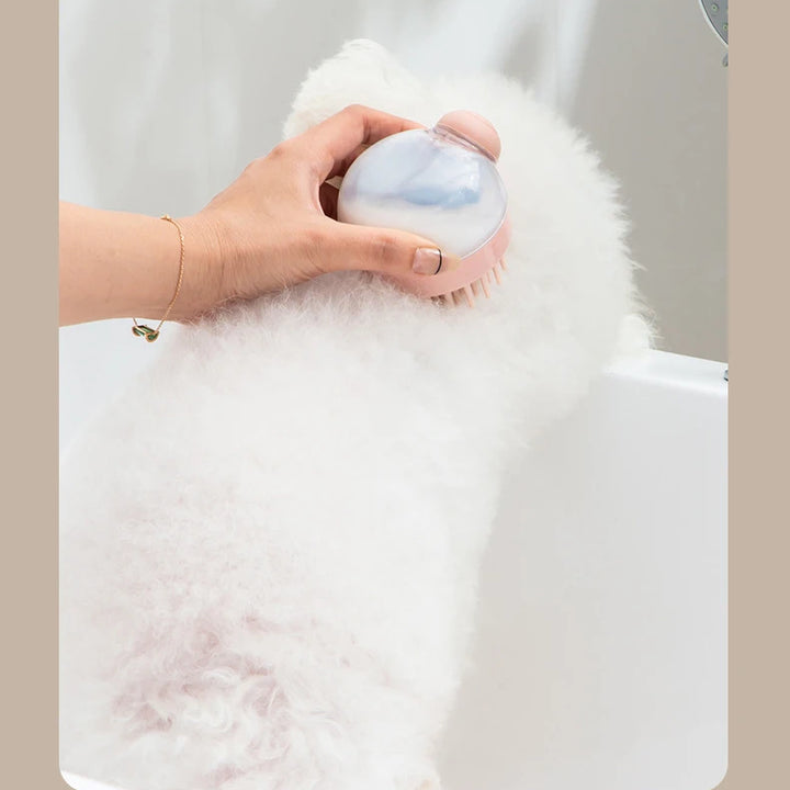 Pet Bath Brush with Shampoo Dispenser – Massage