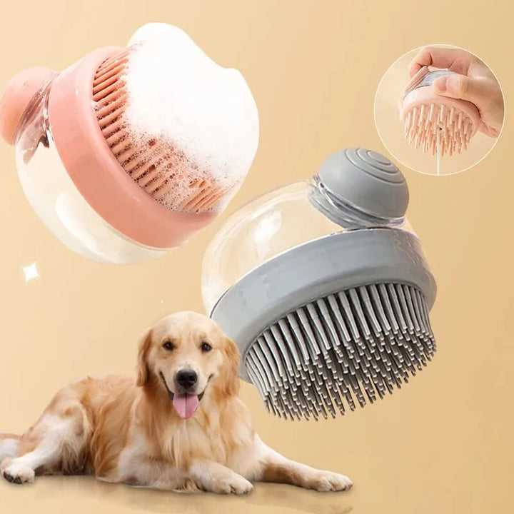 Pet Bath Brush with Shampoo Dispenser – Massage