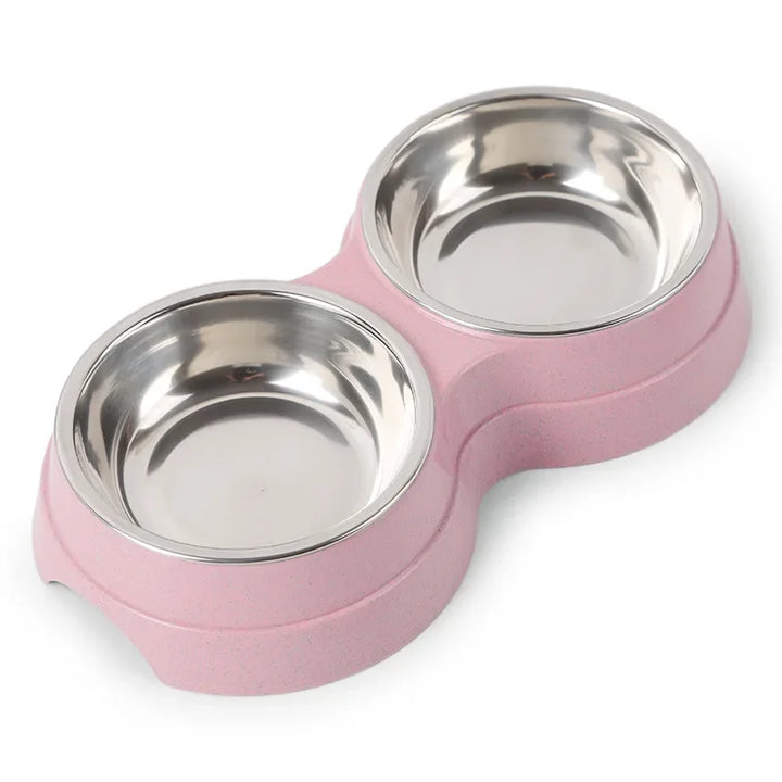 Double Pet Bowls – Stainless Steel Food and Water Feeder