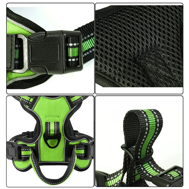 Adjustable Nylon Dog Collar Reflective Vest Soft Breathable